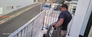 Supar Steel technician working on-site during a steel and cable installation project in Cape Town